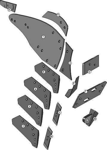 Explosionszeichnung Grégoire Besson Pflugkörper Typ TA-Nr.8-H8NM